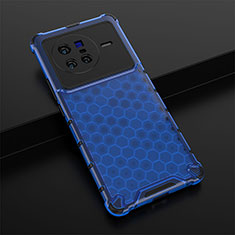 Coque Rebord Contour Silicone et Vitre Transparente Housse Etui 360 Degres AM1 pour Vivo X80 5G Bleu