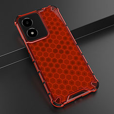 Coque Rebord Contour Silicone et Vitre Transparente Housse Etui 360 Degres AM1 pour Vivo Y02S Rouge