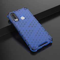 Coque Rebord Contour Silicone et Vitre Transparente Housse Etui 360 Degres AM1 pour Vivo Y17 Bleu