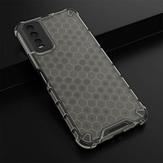 Coque Rebord Contour Silicone et Vitre Transparente Housse Etui 360 Degres AM1 pour Vivo Y20s G Noir