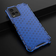 Coque Rebord Contour Silicone et Vitre Transparente Housse Etui 360 Degres AM1 pour Vivo Y21 Bleu