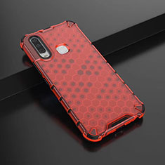 Coque Rebord Contour Silicone et Vitre Transparente Housse Etui 360 Degres AM1 pour Vivo Y3 Rouge