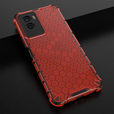 Coque Rebord Contour Silicone et Vitre Transparente Housse Etui 360 Degres AM1 pour Vivo Y55s (2021) Rouge