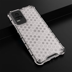 Coque Rebord Contour Silicone et Vitre Transparente Housse Etui 360 Degres AM1 pour Vivo Y73 (2021) Blanc