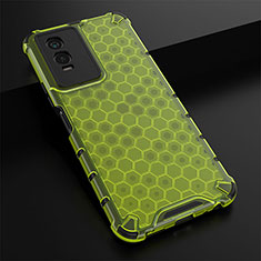 Coque Rebord Contour Silicone et Vitre Transparente Housse Etui 360 Degres AM1 pour Vivo Y74s 5G Vert