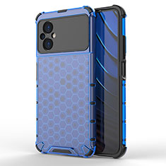 Coque Rebord Contour Silicone et Vitre Transparente Housse Etui 360 Degres AM1 pour Xiaomi Poco M5 4G Bleu