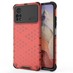 Coque Rebord Contour Silicone et Vitre Transparente Housse Etui 360 Degres AM1 pour Xiaomi Poco X4 Pro 5G Rouge