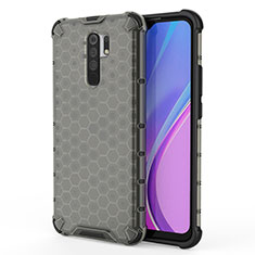 Coque Rebord Contour Silicone et Vitre Transparente Housse Etui 360 Degres AM1 pour Xiaomi Redmi 9 Noir