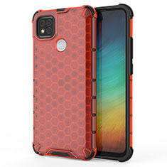 Coque Rebord Contour Silicone et Vitre Transparente Housse Etui 360 Degres AM1 pour Xiaomi Redmi 9C Rouge