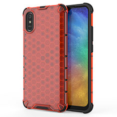 Coque Rebord Contour Silicone et Vitre Transparente Housse Etui 360 Degres AM1 pour Xiaomi Redmi 9i Rouge