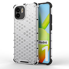 Coque Rebord Contour Silicone et Vitre Transparente Housse Etui 360 Degres AM1 pour Xiaomi Redmi A1 Blanc