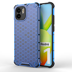 Coque Rebord Contour Silicone et Vitre Transparente Housse Etui 360 Degres AM1 pour Xiaomi Redmi A1 Bleu