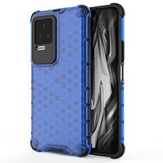 Coque Rebord Contour Silicone et Vitre Transparente Housse Etui 360 Degres AM1 pour Xiaomi Redmi K50 5G Bleu