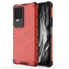 Coque Rebord Contour Silicone et Vitre Transparente Housse Etui 360 Degres AM1 pour Xiaomi Redmi K50 5G Rouge