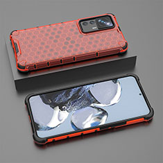 Coque Rebord Contour Silicone et Vitre Transparente Housse Etui 360 Degres AM1 pour Xiaomi Redmi K50 Ultra 5G Rouge