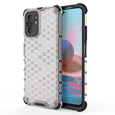 Coque Rebord Contour Silicone et Vitre Transparente Housse Etui 360 Degres AM1 pour Xiaomi Redmi Note 10 4G Blanc