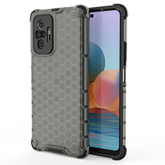 Coque Rebord Contour Silicone et Vitre Transparente Housse Etui 360 Degres AM1 pour Xiaomi Redmi Note 10 Pro 4G Noir