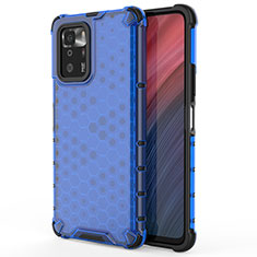 Coque Rebord Contour Silicone et Vitre Transparente Housse Etui 360 Degres AM1 pour Xiaomi Redmi Note 10 Pro 5G Bleu