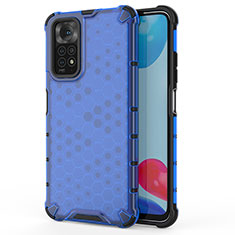 Coque Rebord Contour Silicone et Vitre Transparente Housse Etui 360 Degres AM1 pour Xiaomi Redmi Note 11 4G (2022) Bleu