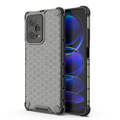 Coque Rebord Contour Silicone et Vitre Transparente Housse Etui 360 Degres AM1 pour Xiaomi Redmi Note 12 Explorer Noir