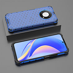 Coque Rebord Contour Silicone et Vitre Transparente Housse Etui 360 Degres AM2 pour Huawei Enjoy 50 Pro Bleu