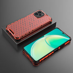 Coque Rebord Contour Silicone et Vitre Transparente Housse Etui 360 Degres AM2 pour Huawei Enjoy 50z Rouge