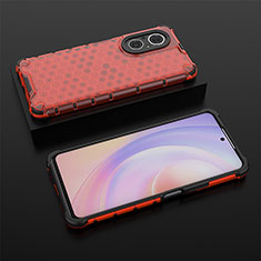 Coque Rebord Contour Silicone et Vitre Transparente Housse Etui 360 Degres AM2 pour Huawei Honor 50 SE 5G Rouge