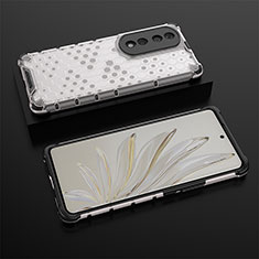 Coque Rebord Contour Silicone et Vitre Transparente Housse Etui 360 Degres AM2 pour Huawei Honor 70 Pro 5G Blanc