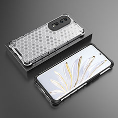 Coque Rebord Contour Silicone et Vitre Transparente Housse Etui 360 Degres AM2 pour Huawei Honor 80 Pro Flat 5G Blanc