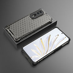 Coque Rebord Contour Silicone et Vitre Transparente Housse Etui 360 Degres AM2 pour Huawei Honor 80 Pro Flat 5G Noir