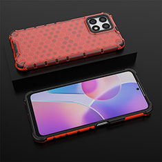 Coque Rebord Contour Silicone et Vitre Transparente Housse Etui 360 Degres AM2 pour Huawei Honor X30i Rouge