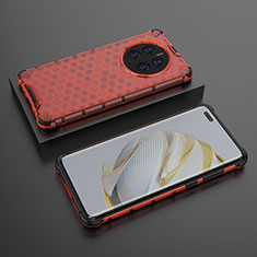 Coque Rebord Contour Silicone et Vitre Transparente Housse Etui 360 Degres AM2 pour Huawei Mate 50 Pro Rouge