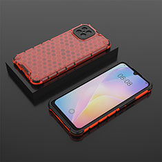 Coque Rebord Contour Silicone et Vitre Transparente Housse Etui 360 Degres AM2 pour Huawei Nova 8 SE 4G Rouge