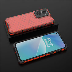 Coque Rebord Contour Silicone et Vitre Transparente Housse Etui 360 Degres AM2 pour OnePlus Nord 2T 5G Rouge