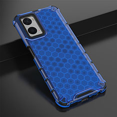 Coque Rebord Contour Silicone et Vitre Transparente Housse Etui 360 Degres AM2 pour Oppo A36 Bleu