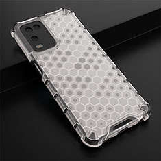 Coque Rebord Contour Silicone et Vitre Transparente Housse Etui 360 Degres AM2 pour Oppo A54 4G Blanc