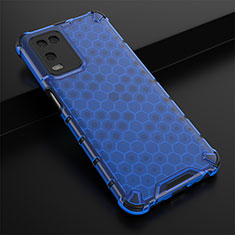 Coque Rebord Contour Silicone et Vitre Transparente Housse Etui 360 Degres AM2 pour Oppo A54 4G Bleu