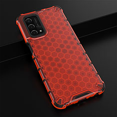 Coque Rebord Contour Silicone et Vitre Transparente Housse Etui 360 Degres AM2 pour Oppo A54 5G Rouge