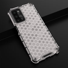 Coque Rebord Contour Silicone et Vitre Transparente Housse Etui 360 Degres AM2 pour Oppo A55 5G Blanc