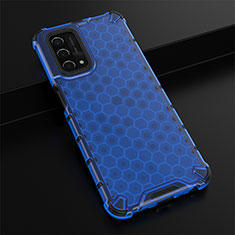 Coque Rebord Contour Silicone et Vitre Transparente Housse Etui 360 Degres AM2 pour Oppo A74 5G Bleu