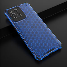 Coque Rebord Contour Silicone et Vitre Transparente Housse Etui 360 Degres AM2 pour Oppo Find X3 5G Bleu