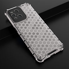 Coque Rebord Contour Silicone et Vitre Transparente Housse Etui 360 Degres AM2 pour Oppo Find X3 Pro 5G Blanc