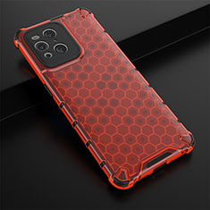 Coque Rebord Contour Silicone et Vitre Transparente Housse Etui 360 Degres AM2 pour Oppo Find X3 Pro 5G Rouge