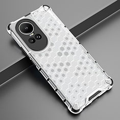 Coque Rebord Contour Silicone et Vitre Transparente Housse Etui 360 Degres AM2 pour Oppo Reno10 5G Blanc