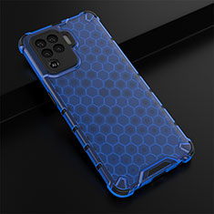 Coque Rebord Contour Silicone et Vitre Transparente Housse Etui 360 Degres AM2 pour Oppo Reno5 F Bleu