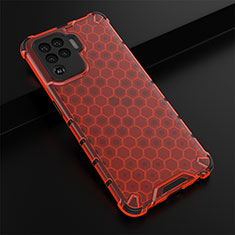 Coque Rebord Contour Silicone et Vitre Transparente Housse Etui 360 Degres AM2 pour Oppo Reno5 Lite Rouge