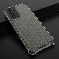 Coque Rebord Contour Silicone et Vitre Transparente Housse Etui 360 Degres AM2 pour Oppo Reno6 5G Noir