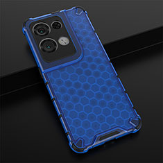 Coque Rebord Contour Silicone et Vitre Transparente Housse Etui 360 Degres AM2 pour Oppo Reno8 Pro 5G Bleu