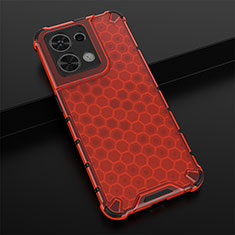 Coque Rebord Contour Silicone et Vitre Transparente Housse Etui 360 Degres AM2 pour Oppo Reno9 Pro 5G Rouge