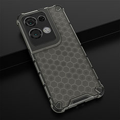 Coque Rebord Contour Silicone et Vitre Transparente Housse Etui 360 Degres AM2 pour Oppo Reno9 Pro+ Plus 5G Noir